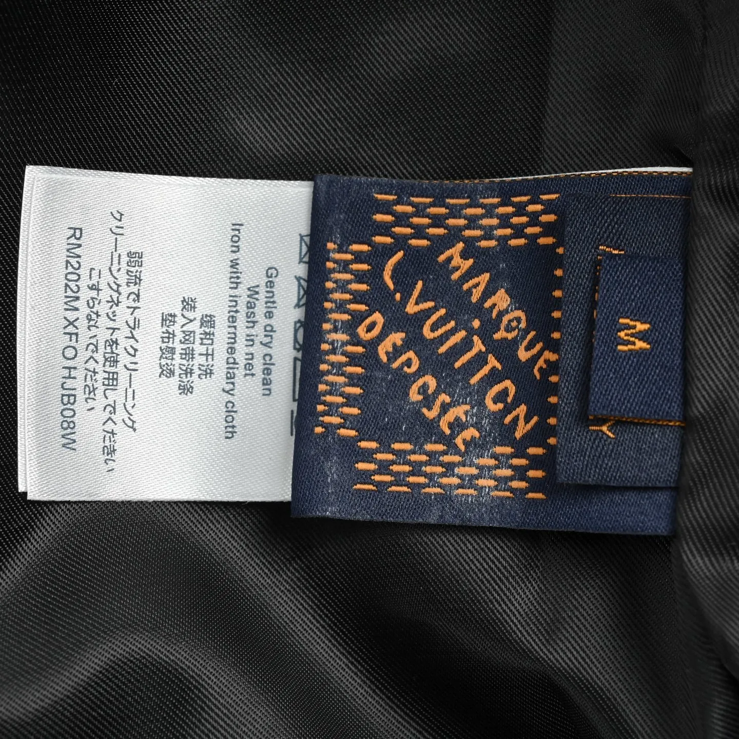 Louis Vuitton/Louis Vuitton Black White leather baseball jacket jacket